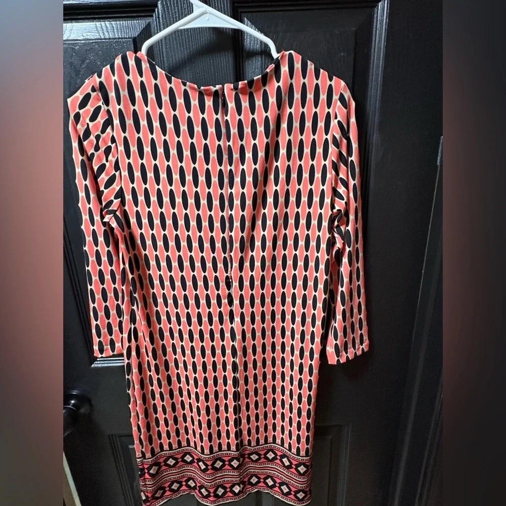Michael Kors Coral and Black Geometric Dress
